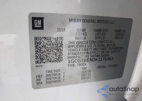 2019 Chevrolet Colorado from USA, damaged, VIN 1GCGTBEN3K1176463